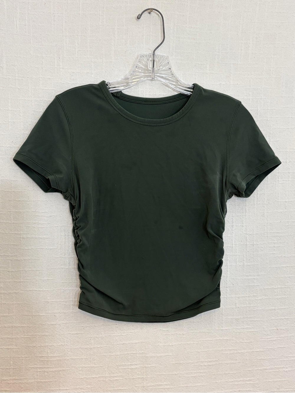 lululemon athletica Women’s Green Cropped Crewneck Tee Lightweight Stretch Small